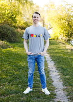Grijs T-shirt I Love Shovels &amp; Bier - Agri Trader kleding 