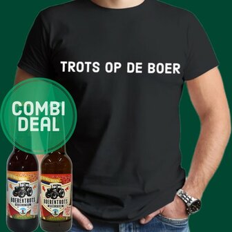 Combideal shirt trots op de boer + boerentrots bier