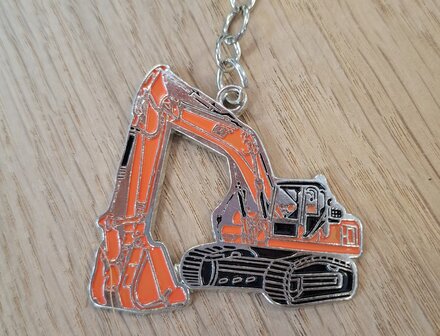 Metalen graafmachine sleutelhanger