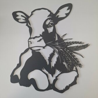 Metalen wanddecoratie - koe