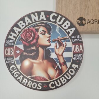 Vintage metalen wandbord - habana cuba