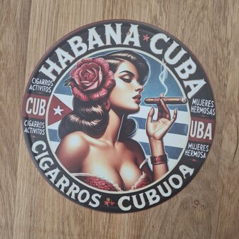 Vintage metalen wandbord - habana cuba