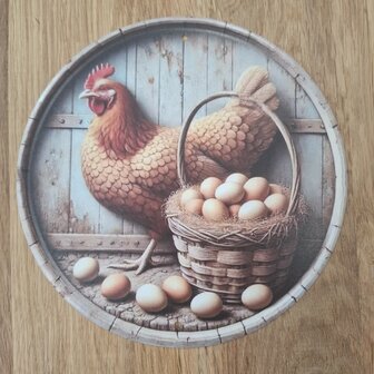 Metalen wandbord - kip
