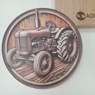 Metalen wandbord oldtimer tractor