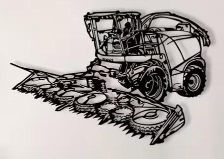 Metalen wanddecoratie - Claas Jaguar zelfrijdende veldhakselaar - 50 cm breed