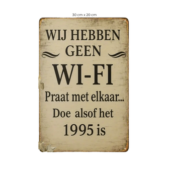 Rechthoekige metalen wandborden - wifi
