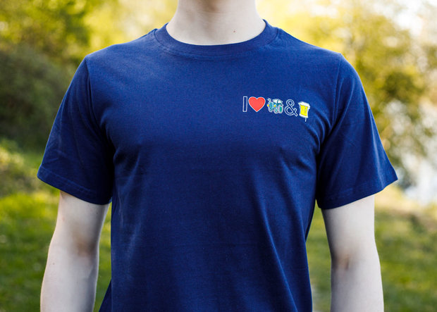 Blauw T-shirt - I love Tractors & Bier -
