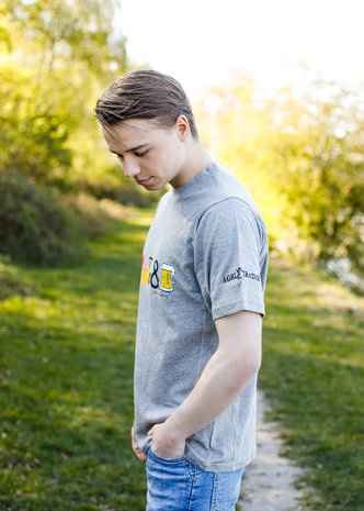 Grijs T-shirt I Love Shovels & Bier - Agri Trader kleding 
