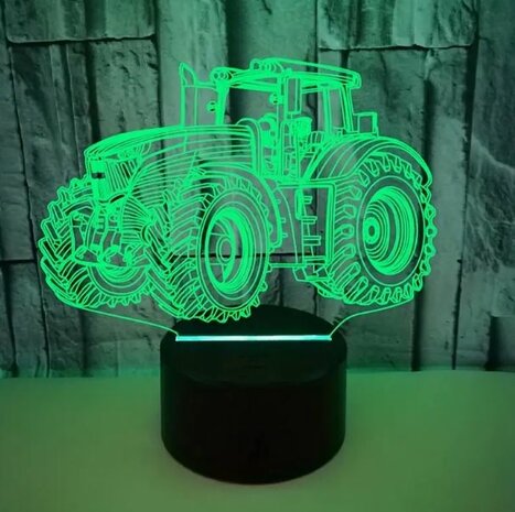 Lamp Tractor - 3-D illusie - 7 kleuren
