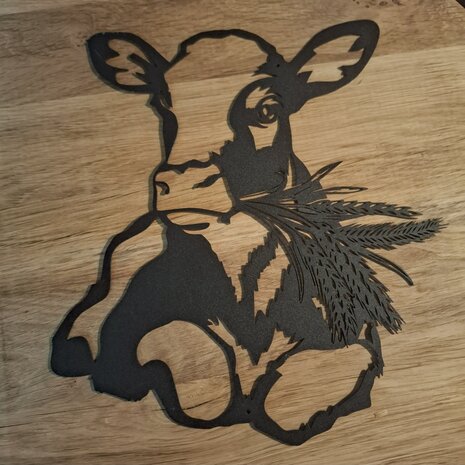 Metalen wanddecoratie - koe