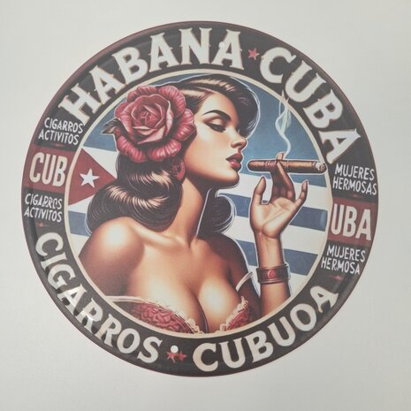 Vintage metalen wandbord - habana cuba