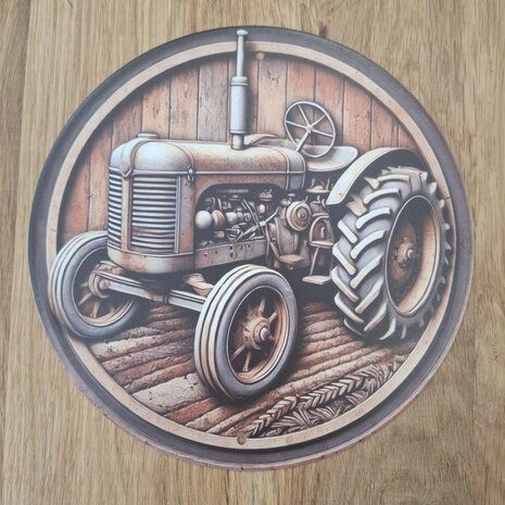 Metalen wandbord oldtimer tractor