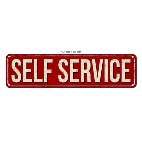 Rechthoekige metalen wandborden - self service