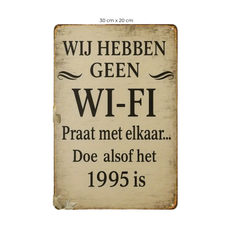 Rechthoekige metalen wandborden - wifi