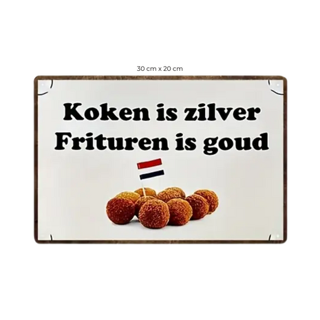 Rechthoekige metalen wandborden - Frituren