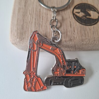 Metalen sleutelhanger - graafmachine